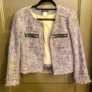 J Crew Chanel-style tweed jacket.